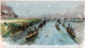 Bombardement des forts Jackson et St Philip, Louisiane, guerre civile américaine, avril 1862 - Unbekannt
