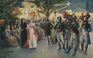 Bonaparte, Kléber, Eugène de Beauharnais, Lasalle et Junot au jardin Tivoli au Caire