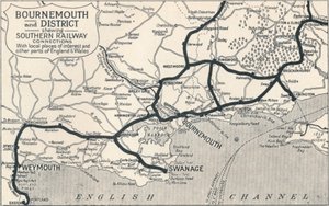 Bournemouth et district, montrant les connexions de la Southern Railway, 1929 - Unbekannt