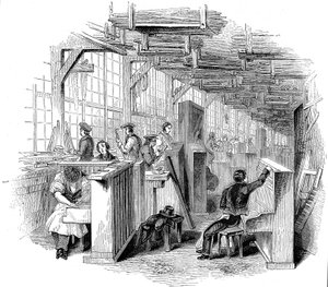 Usine de pianos Broadwoods, Horseferry Road, Westminster, Londres, 1842
