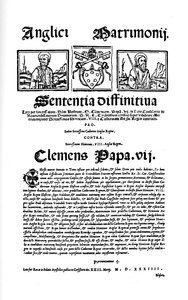 Bulle du pape Clément VII contre le divorce d