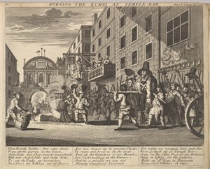 Brûler les Rumps à Temple Bar Planche 11 : Illustrations de Hudibras de Samuel Butler, 1725-30 - Unbekannt