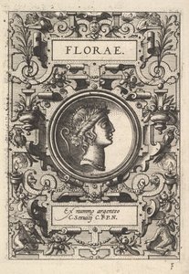 Buste de Florae entouré de motifs, de la série Deorum dearumque