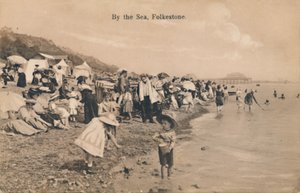 Au bord de la mer, Folkestone, fin 19e-début 20e siècle - Unbekannt