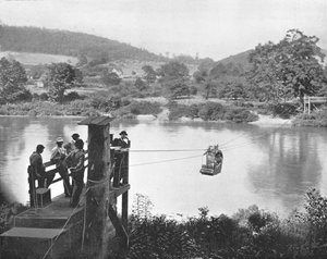 Bac à câble, près de La Colle, Pennsylvanie, USA, vers 1900