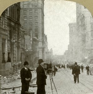 California St., en direction du dépôt de ferry - Quartier bancaire, 1906