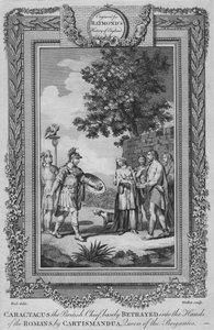 Caractacus le chef britannique, traîtreusement livré aux Romains par Cartismandua, vers 1787