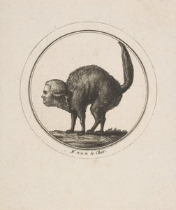 Caricature montrant le comte de Provence en chat, XVIIIe siècle