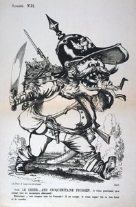 Caricature de Guillaume Ier de Prusse, guerre franco-prussienne, 1870-1871 - Unbekannt