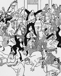 Caricature sur la Symphonie de chambre n° 1 de Schoenberg le 31 mars 1913 à Vienne, 1913 - Unbekannt
