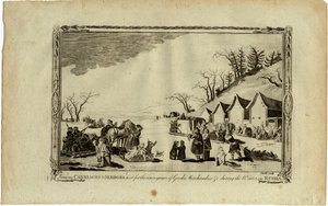 Voitures et traîneaux pendant l