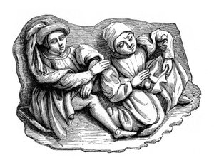 Relief en bois sculpté, 15e siècle, 1870 - Unbekannt