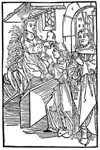 Cassandra, princesse et prophétesse légendaire de Troie, délivrant une prophétie