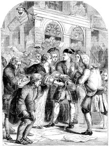 Change Alley, Singapour, pendant la frénésie de la bulle de la mer du Sud, vers 1720, 19e siècle