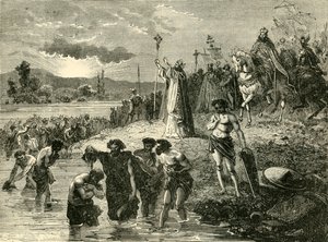 Charlemagne faisant baptiser les Saxons dans la Weser, 782 après J.-C. 1890