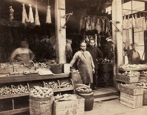 Épicerie de Chinatown (photo n/b) - Unbekannt