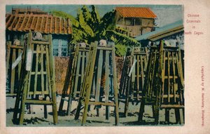 Criminels chinois dans des cages de mort, vers 1900 - Unbekannt