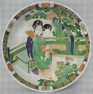 Plat en porcelaine chinoise, Famille Verte. Période de Kangxi, 1662-1722, 1928 - Unbekannt