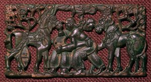 Plaque de harnais en bronze chinois de lutteurs, 5e siècle av. J.-C. - Unbekannt