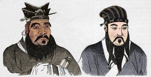 Portraits chinois de Confucius et de son grand disciple Mencius - Unbekannt