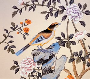 Papier peint chinoiserie, Marble Hill House, Twickenham, Richmond-upon-Thames, Londres, vers 2007 - Unbekannt