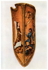 Chevalerie et amour courtois : bouclier de parade flamand, vers 1400, 1956