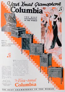 Publicité de Noël pour les gramophones Columbia