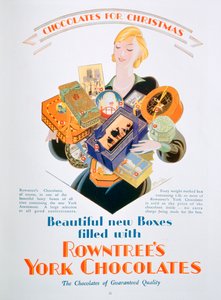 Publicité de Noël pour les chocolats Rowntrees York, 1928