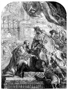 Christophe Colomb reçu par Ferdinand et Isabelle à Barcelone, vers 1490, 1872 - Unbekannt