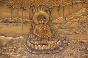 Pagode bouddhiste Chua Thiep Long. Bouddha Shakyamuni en posture de méditation. Thay Ninh, Vietnam - Unbekannt