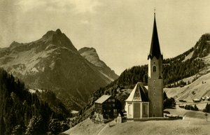 Église à Schröcken, Bregenzerwald, Autriche, vers 1935 - Unbekannt