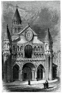 Église Notre-Dame-la-Grande, Poitiers, France, 12e siècle, 1870