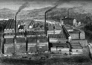 Clarks Anchor Thread Works, Paisley, Écosse, vers 1880