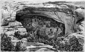 Palais des falaises dans le canyon de Cliff Palace, sud-ouest du Colorado, USA, 1901