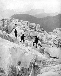 Escalade de la chute de glace des Bossons en route vers le Mont Blanc, Suisse, début du 20e siècle - Unbekannt