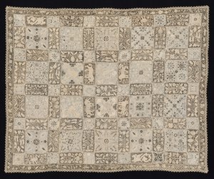 Tissu avec licornes, dragons, autres animaux et motifs floraux, 1800s - Unbekannt