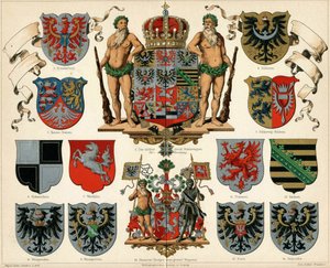 Armoiries du Royaume de Prusse et des provinces Meyers Großes Konversations-Lexikon, 1883