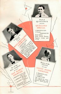 Recettes de cocktails, vers 1935