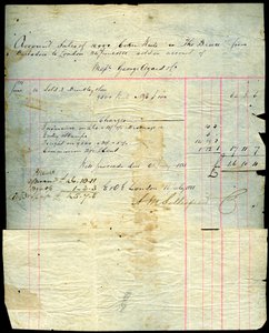 Reçu de vente de noix de coco, Barbade à Londres, 1881