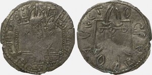 Pièce Srebrennik du Grand-Duc Vladimir Svyatoslavich Revers : Symbole des Rurikides, 980-1015