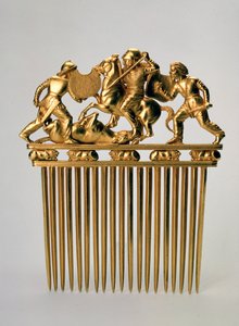 Peigne avec une scène de combat - Unbekannt
