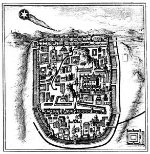 Comète de 66 après J.-C. Halley sur Jérusalem, 1666 - Unbekannt
