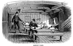 Salle des condamnés à bord du ponton-prison Warrior à Woolwich, Londres, 1848 - Unbekannt