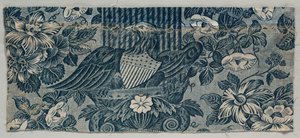 Fragment de coton imprimé à la plaque de cuivre avec l