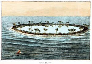 Récif corallien entourant un lagon - Unbekannt