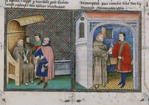 Corruption. Miniature du livre appelé Decameron de Giovanni Boccaccio, 1460s - Unbekannt