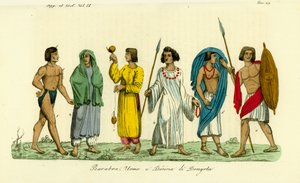 Costumes des hommes et des femmes du peuple nubien (Barabra) de Dongola (Dunqulah) - Unbekannt