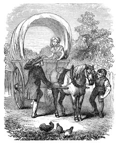 Chariot de transport rural avec capote - Unbekannt