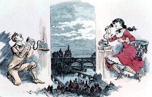 Flirt par téléphone à travers Paris, 1883 - Unbekannt