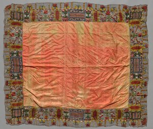 Couverture avec bordure de motifs floraux abstraits - Unbekannt